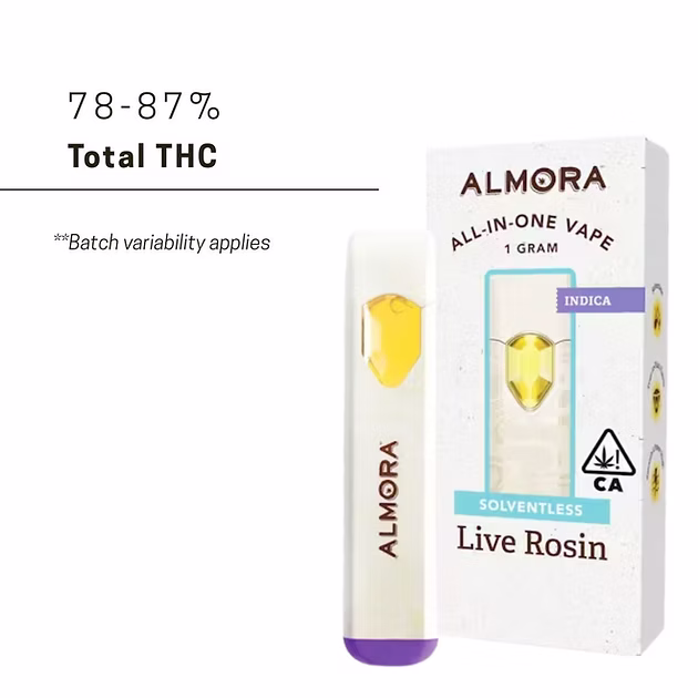 ALMORA SOLVENTLESS LIVE ROSIN ALL-IN-ONE VAPE - 1000MG