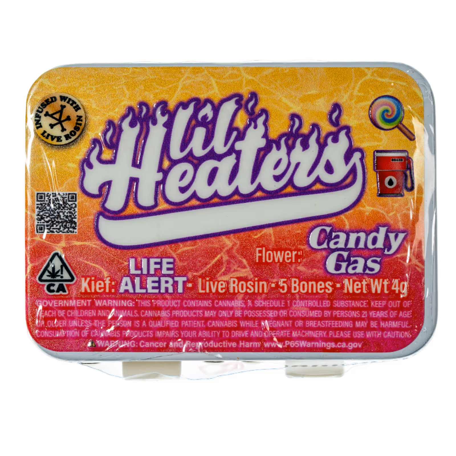 Lil Heaters - Candy Gas - 5 Live Rosin-Infused Pre-Rolls - 4g