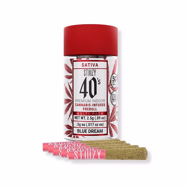 STIIIZY 40'S INFUSED PRE-ROLLS 5 PACK - 2.5G